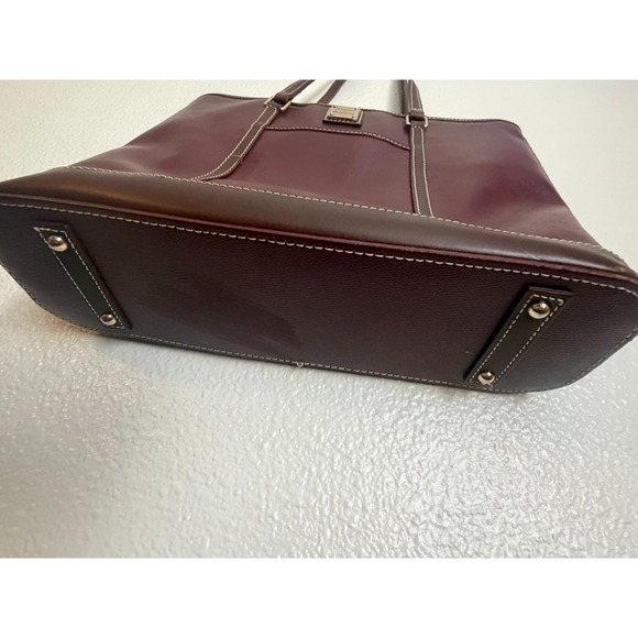Dooney & Bourke Lexington Shopper Tote Bag Womens Burgundy Pebble Grain Leather - Picture 6 of 10